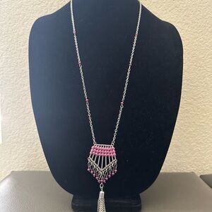 Elegant Purple and Silver Necklace